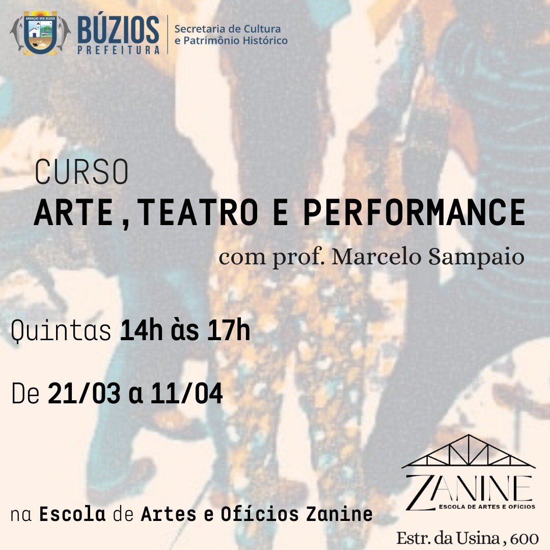 Inscrições Abertas para Curso de Arte, Teatro e Performance em Búzios